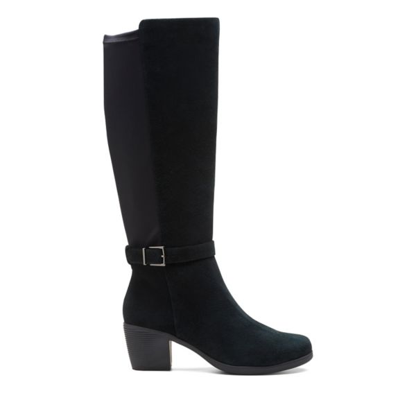 Clarks Womens Un Lindel Hi Knee High Boots Black | CA-326518